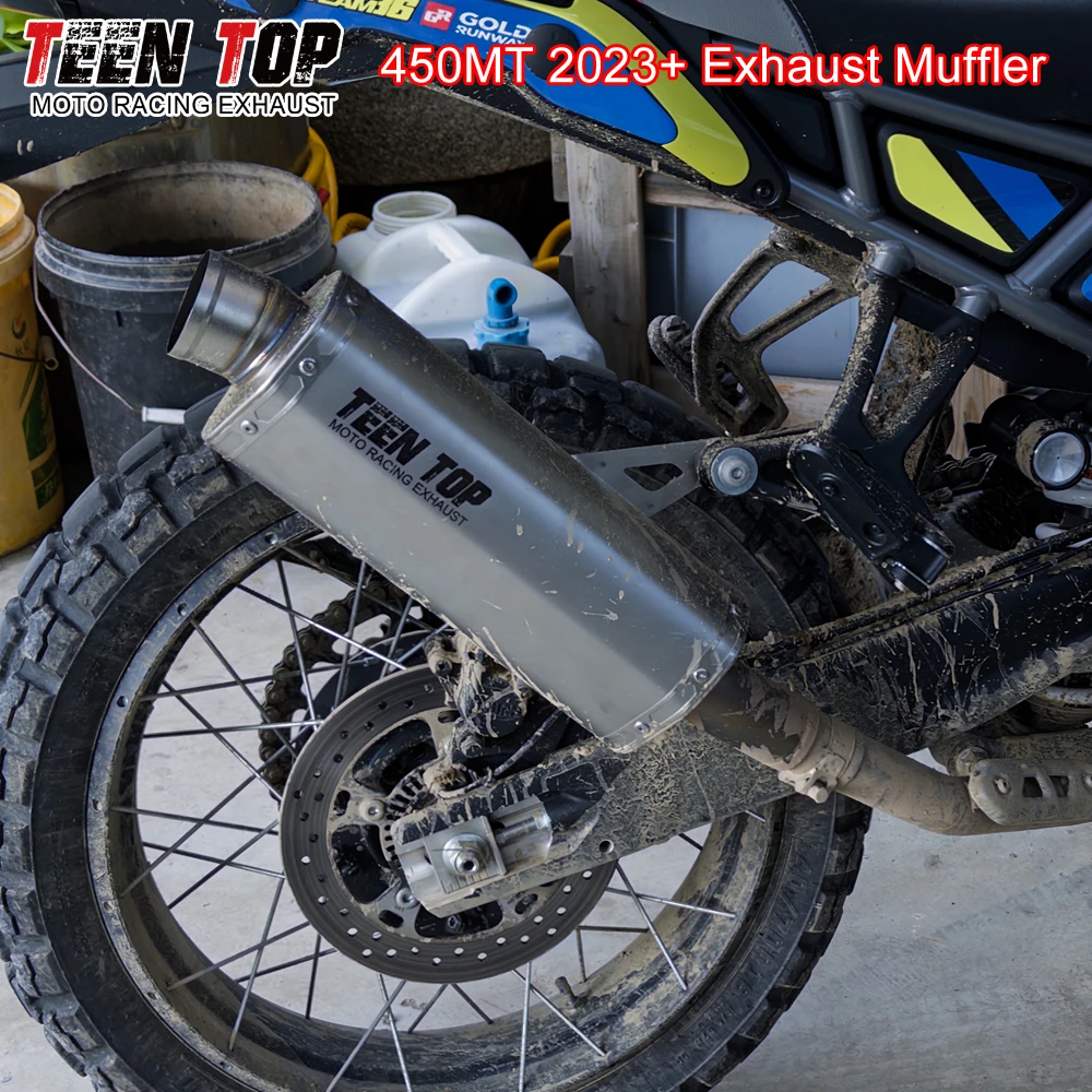 Für CFMOTO 450MT Auspuff-Schalldämpfer Hochleistungs-Edelstahl Motorrad-Auspuff 450 MT Racing Moto Silencieux 2023+