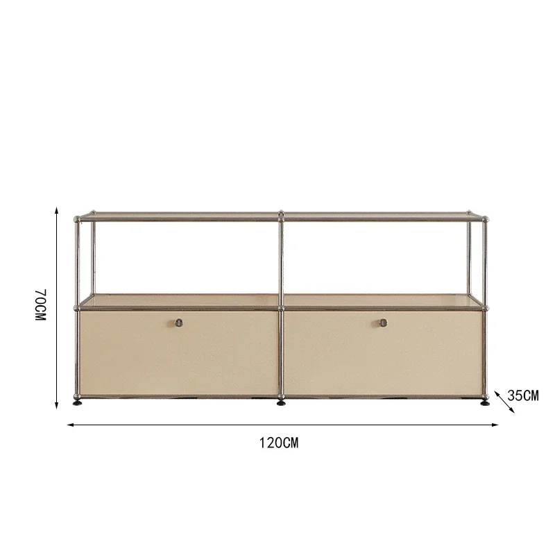 

USM средневековый шкаф для телевизора из нержавеющей стали, модуль хранения, комбинированный обеденный боковой шкаф для гостиной, кремовый ветер