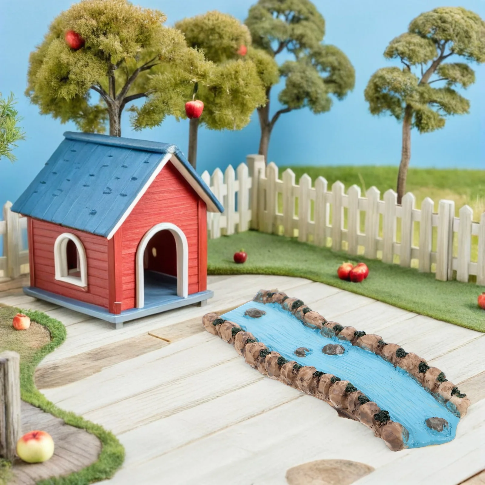 

2 Pcs Sand Table Landscaping Crafts Miniature River for Diorama Water Toys Resin Landscape Ornaments