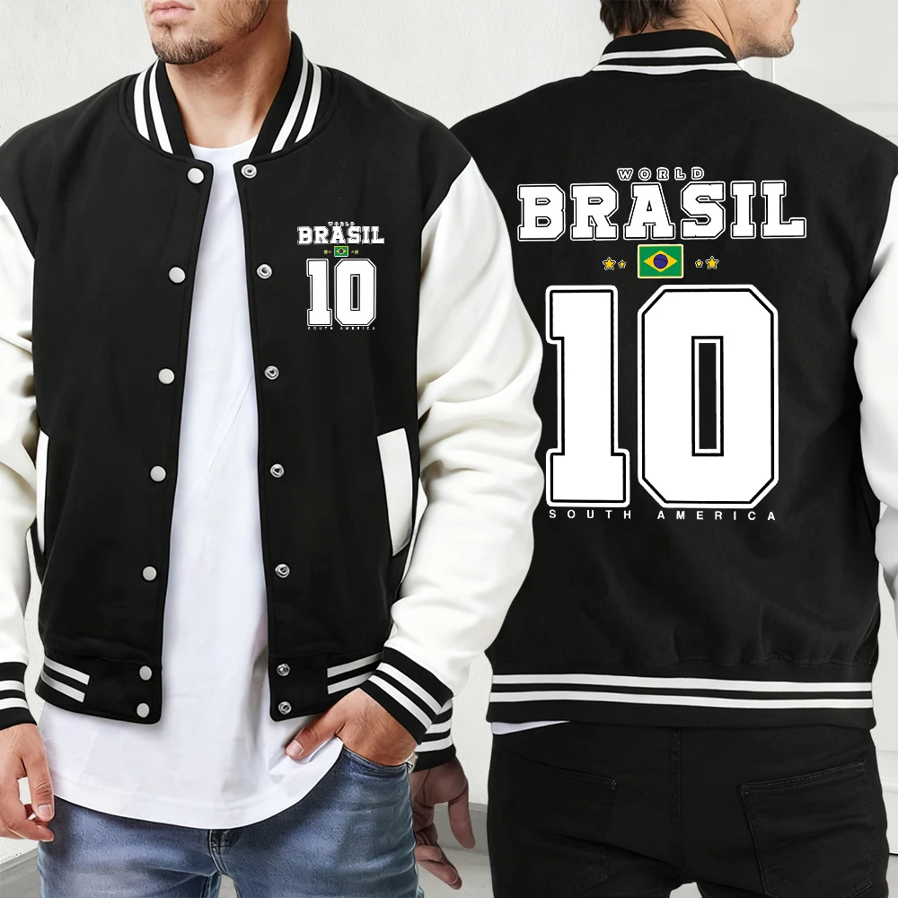 

City Of Angels 1987 Printed Men Loose Jackets Hip Hop Autumn Winter Baseball Jersey Basics Casual Veste Pocket Comfy Clothing