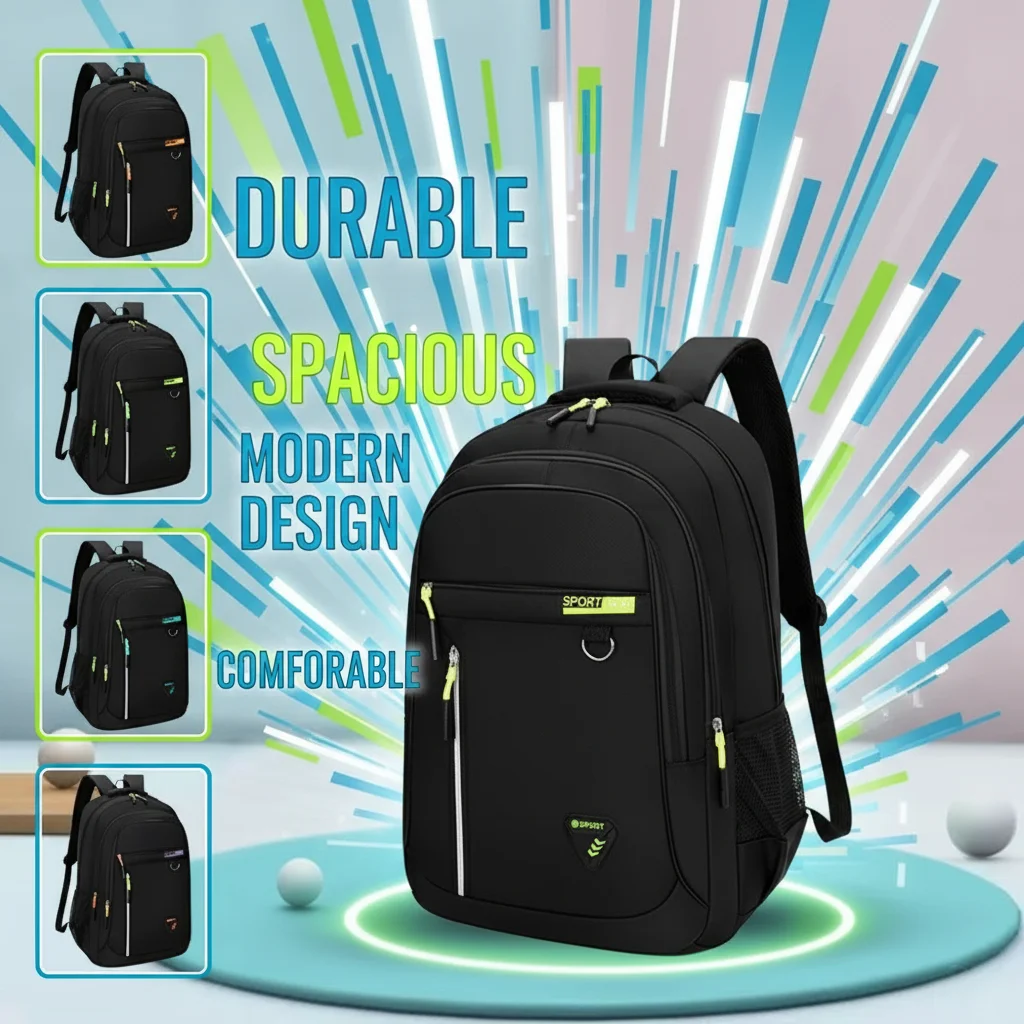Unisex Student Backpack Multi Pockets Multi-Layered Travel Backpack Various Compartments Nylon Material Business Backpack New