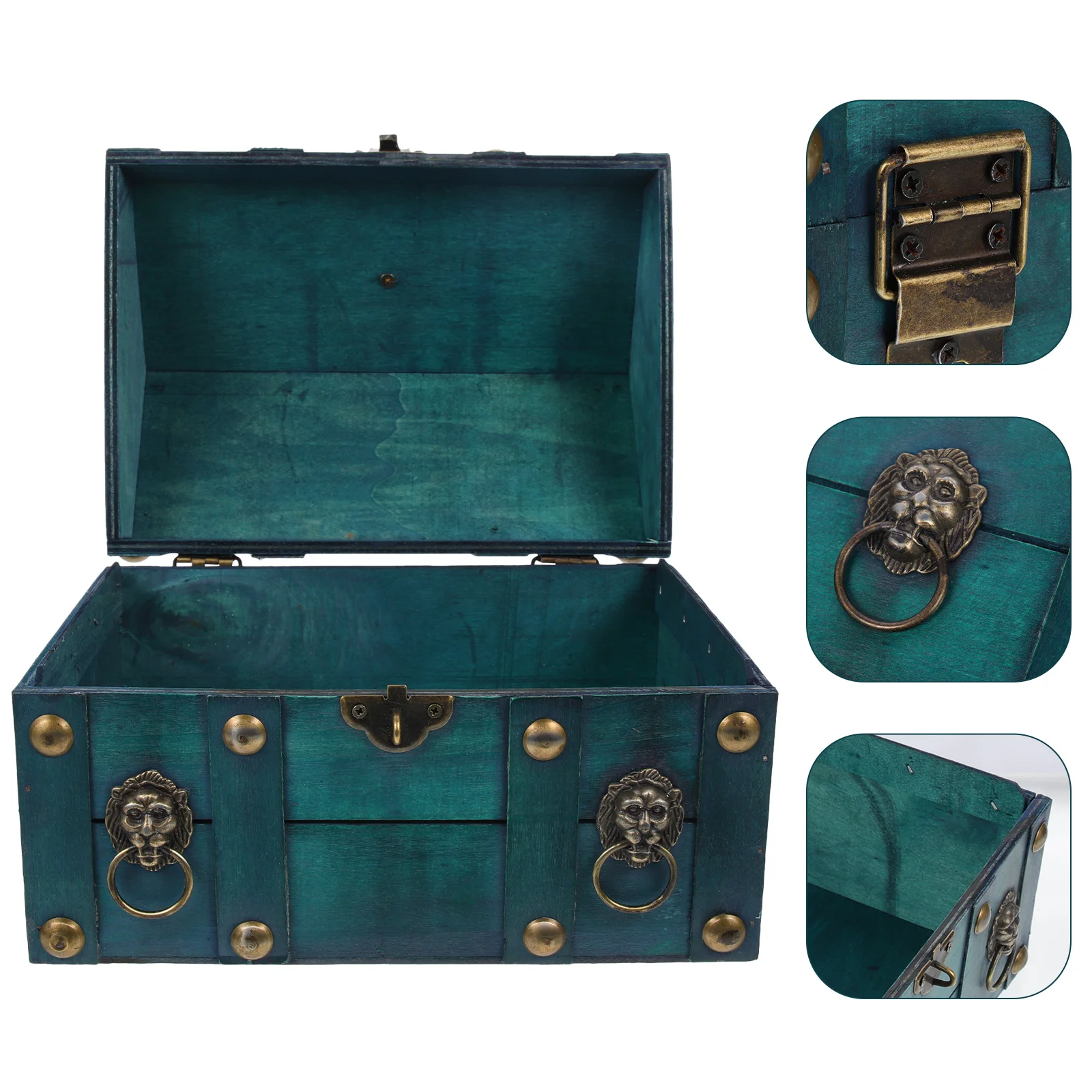 

Wood Jewelry Holder Large Capacity Storage Box for Rings Pendants Anklets Wooden Chest Keepsake Case Travel Home Desktop Decor