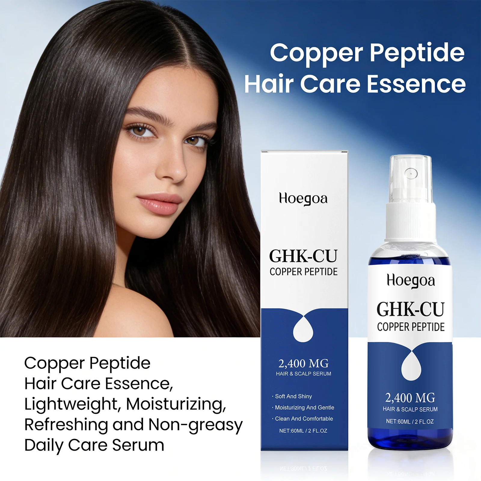 

Copper Peptide Hair & Scalp Care Serum for Strengthening Hair Roots Repair Damaged Hair Reduce Hair Loss Nourishing Hair Care