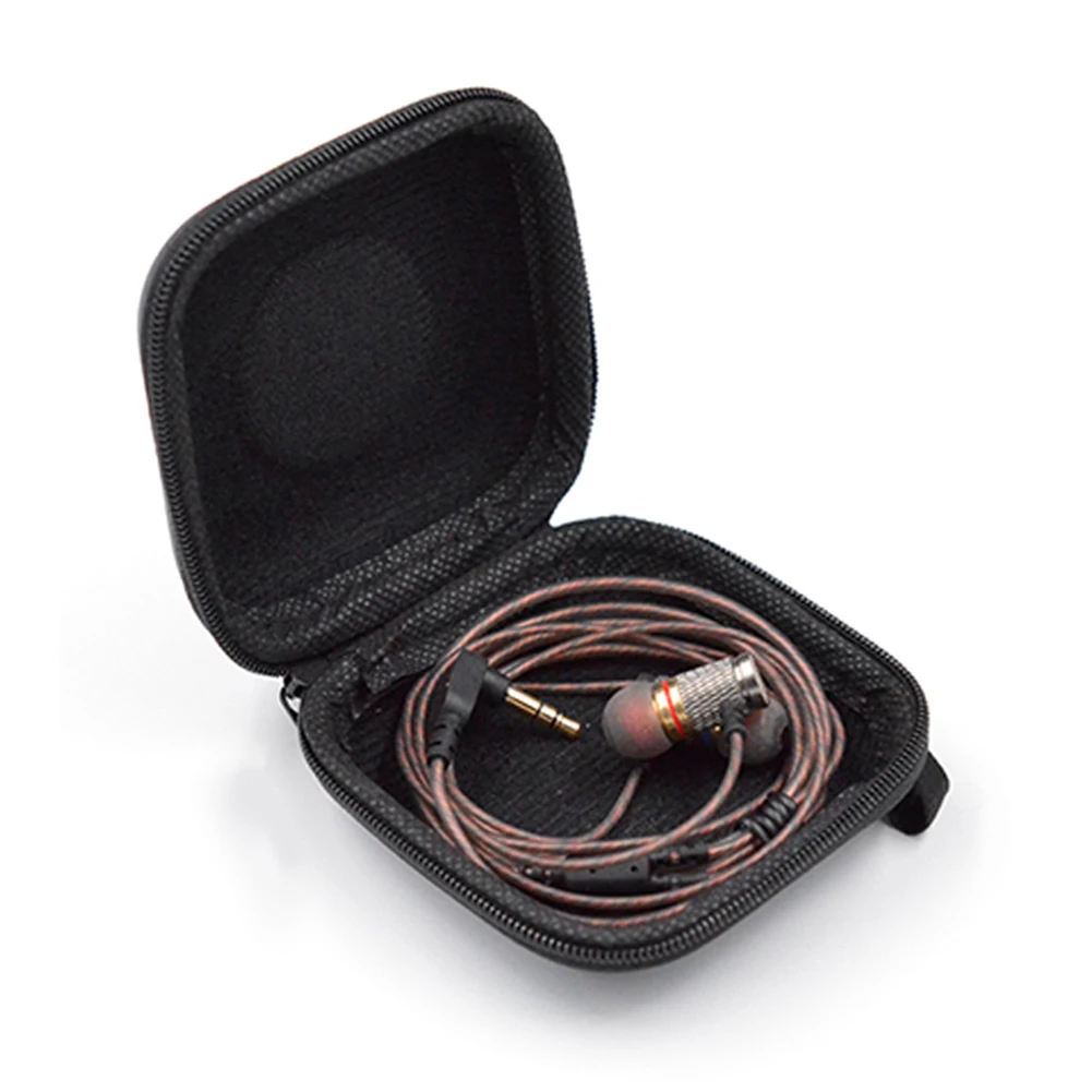 

Чехол из искусственной кожи для наушников, ударопрочный, портативный, с защитой от царапин, дорожный, маленький карманный чехол для IEM KZ