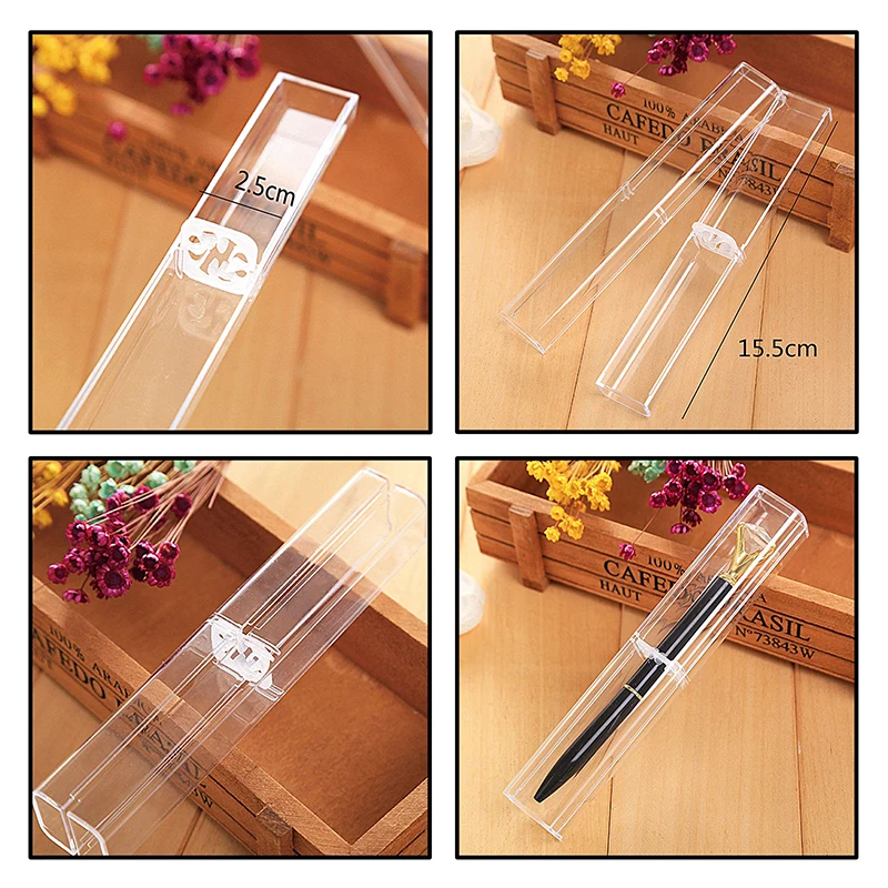 1 Piece Clear Case Plastic Packaging Box For Ball Pen Gift Box Transparent Pen Box Empty Plastic Pen Case