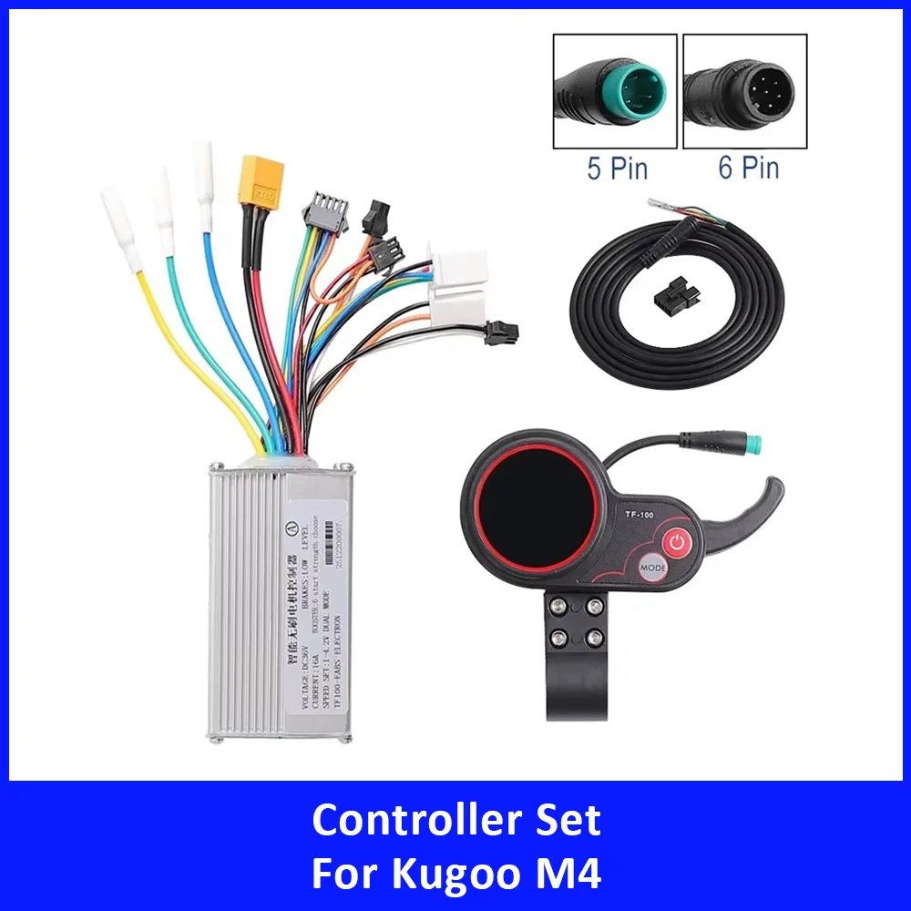 5/6 Pin 36V 16A Brushless Intelligent Motor Controller for Kugoo M4 Electric Scooter Accessories TF100 Display Instrument Parts