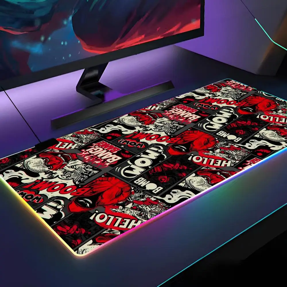 

Коврик для мыши Blackened Boom Bang с RGB подсветкой, коврик для мыши для ноутбука, коврик для мыши для ноутбука, геймера, компьютерный стол, игровые аксессуары