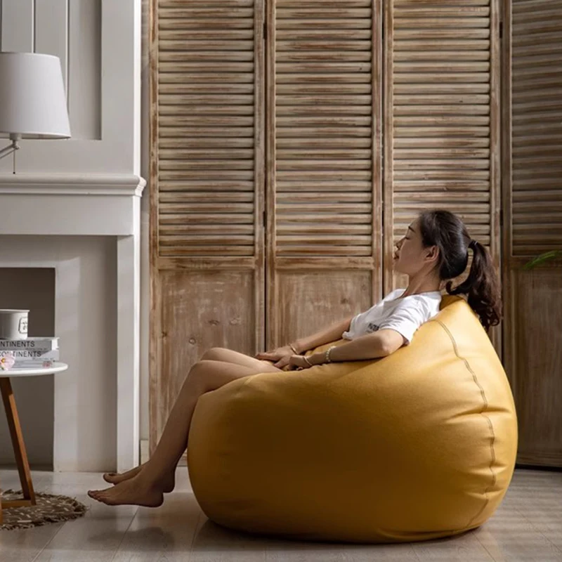 

Soft Modern Bubble Bean Bag Sofa Floor Small Cozy Comfy Round Puffs Sofa Tatami Curved Minimalist Sitzsack Living Room Furniture