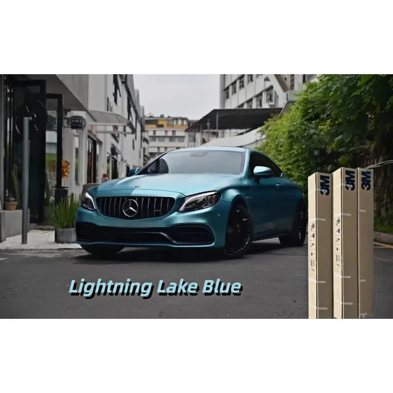 

Hot-selling 3M car body color change film Electro-optical metal lake blue whole car color change enhances texture new