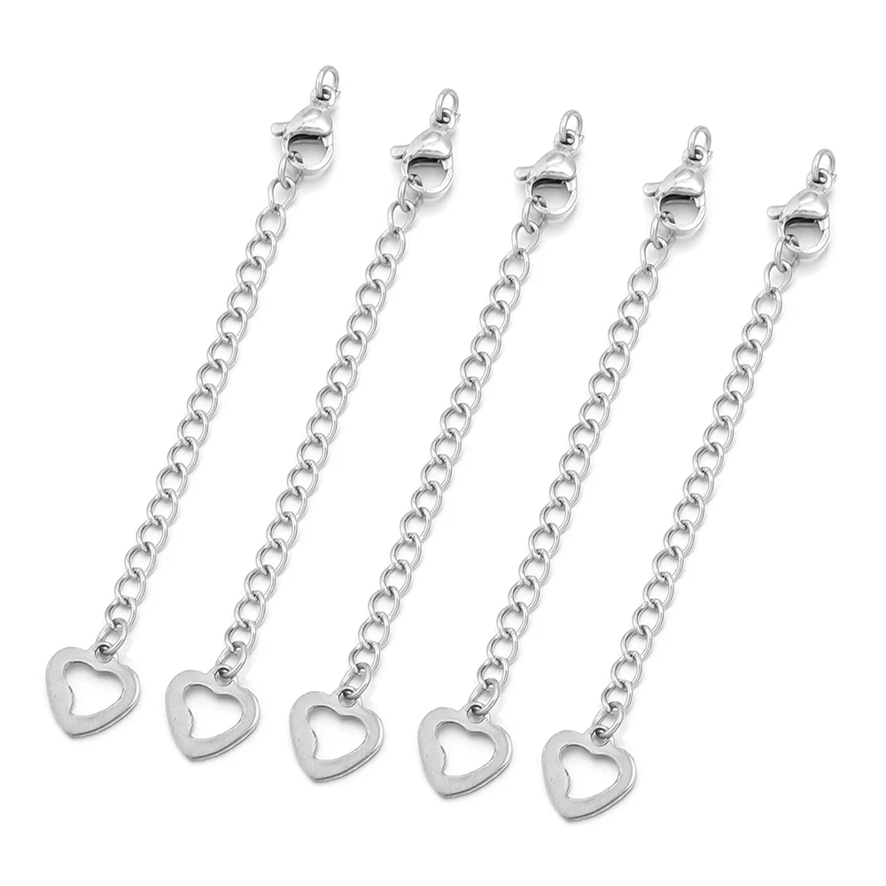 5–10 Stück Edelstahl-Verlängerungsketten mit Karabinerverschlüssen, Schwanzketten-Verbinder für die Schmuckherstellung, DIY-Armbänder, Halsketten – Detail 18