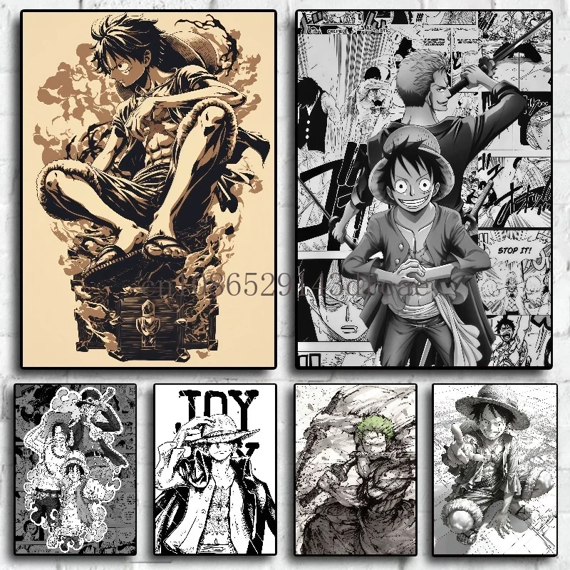 

Classic Japanese Anime One Piece Character Luffy Zoro Canvas Painting Poster Home Room Wall Decoration Painting Wall Painting