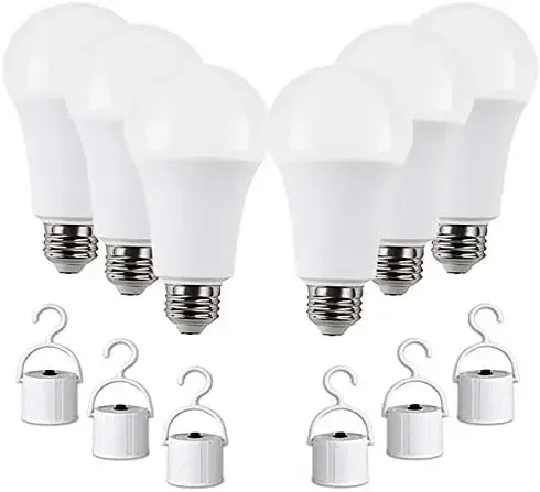 

Rechargeable LED Light Bulbs with Battery Backup, Emergency LED Bulb, Pack of 6, LED 60 Watt Bulb