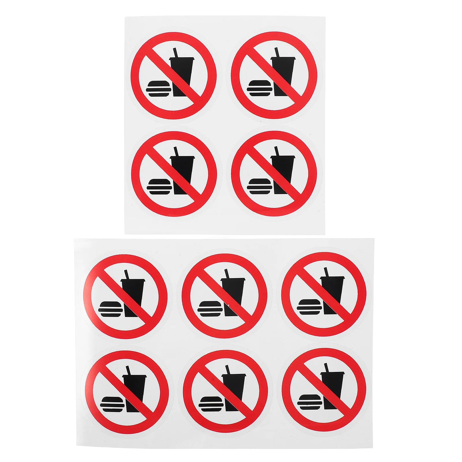 

10 Pcs Safety Warning Stickers No Drinking Label Eating Sign Car Reminder Factory Tag
