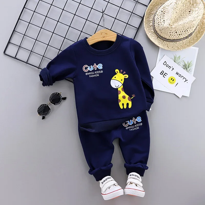 Ropa Deportiva informal para niños, Conjunto de camiseta y pantalones de dibujos animados, 2 piezas, primavera y otoño, novedad