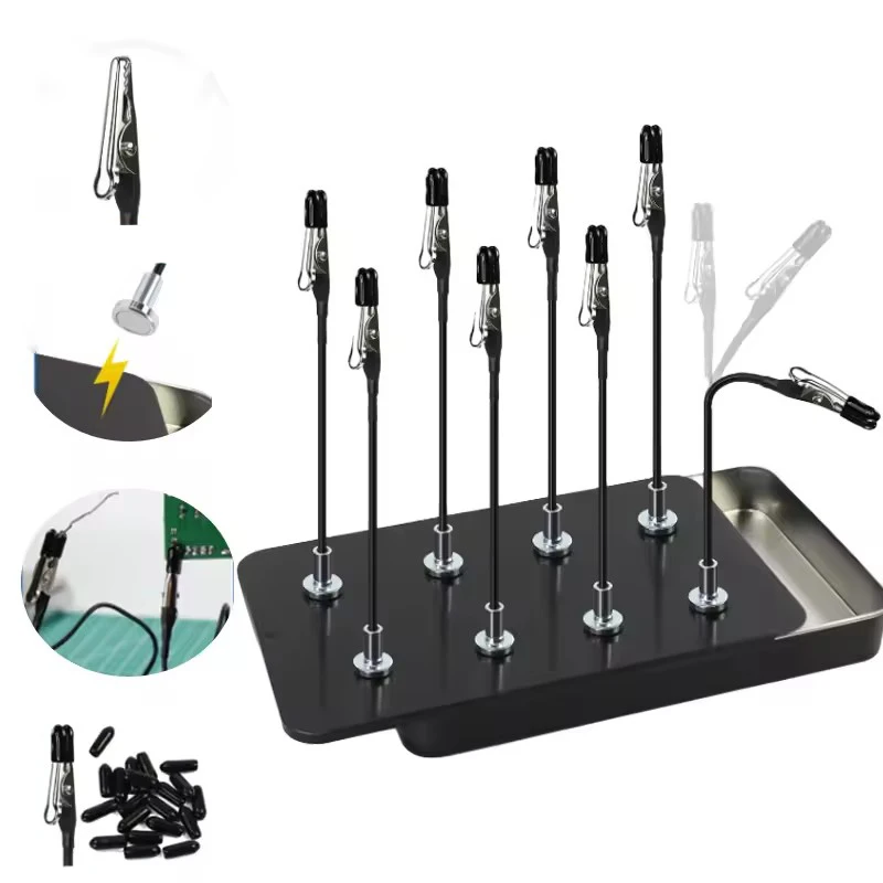 Strong Magnetic Alligator Clip Sticks Magnetic Bendable Rubbuer Cover Clips for Painting Airbrush Spray Hobby DIY Model Crafting