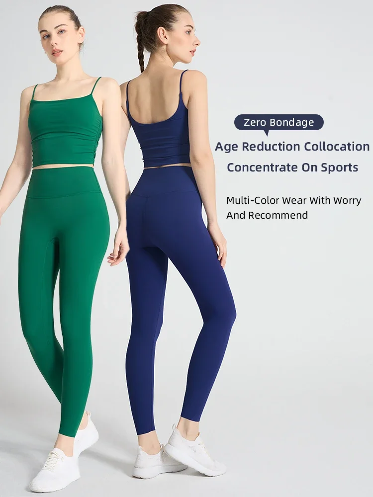 Fashion New Women Sports Suit Tops Side Pleats Sexy Yoga Vest High Waist Butt Lift yoga pants Pilates Outdoor Fitness Yoga Suit