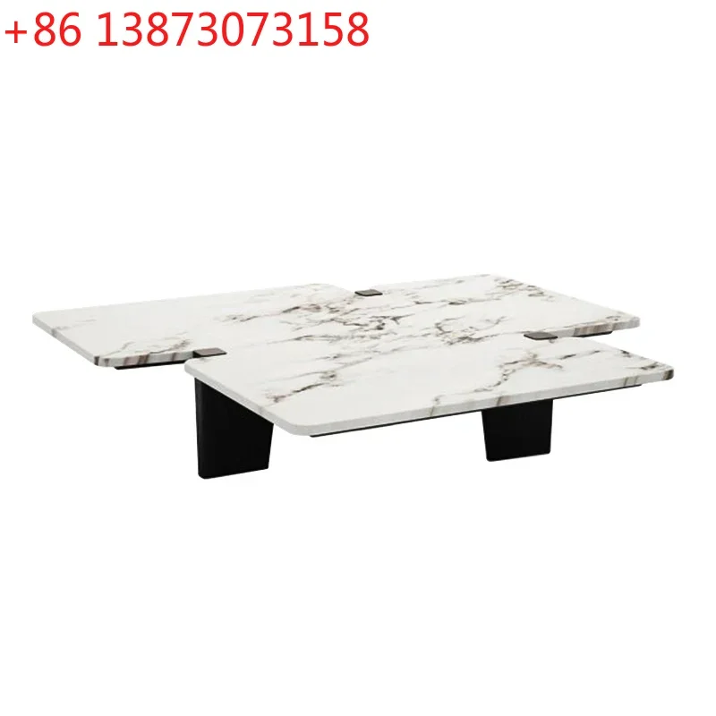 Nordic creative light luxury marble coffee table model room leisure club villa coffee table simple designer tea table