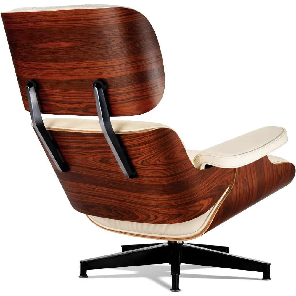 كرسي صالة تشيس مع وسائد إسفنجية عالية المرونة من الجلد الطبيعي العثماني في منتصف القرن بتصميم مريح حديث