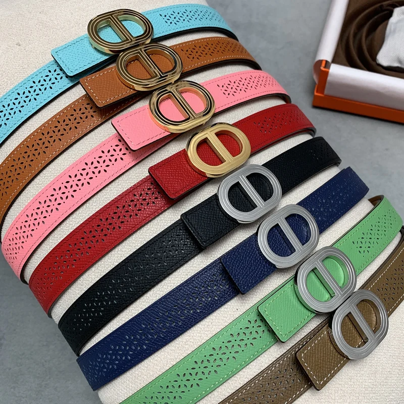 

Cowhide 2.5 Hollowed out floral fashion style belt summer breathable color cowhide belt double use women's trouser belt