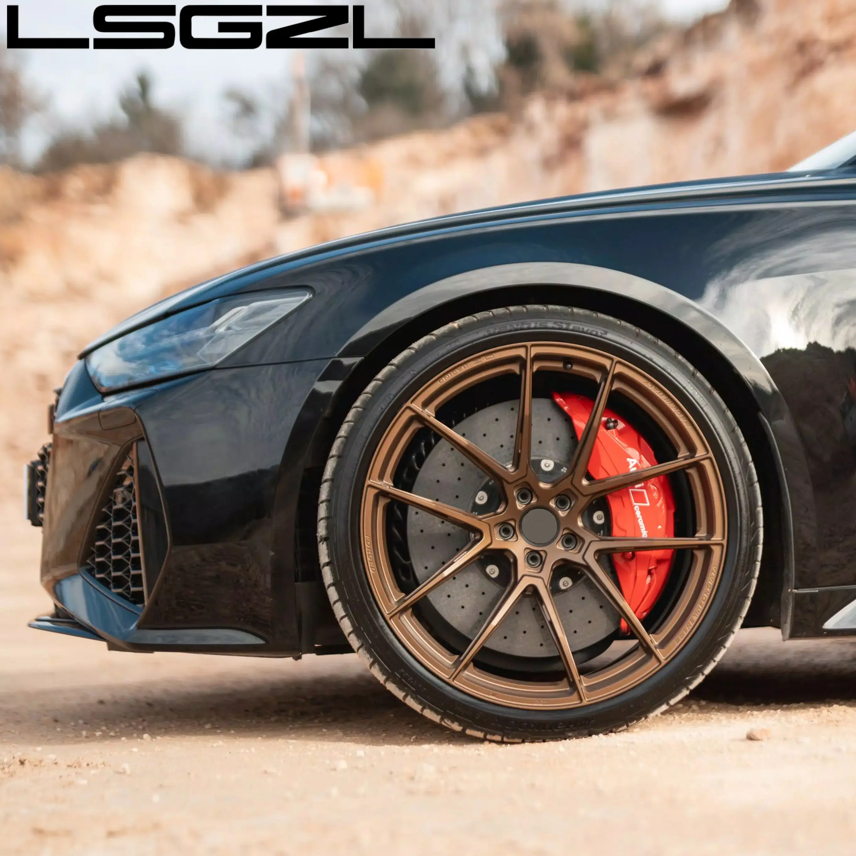

LSGZL Custom Forged CAR WHEELS 21 22 23 18 19 Inch Wheel Rims Monoblock Black Concave Rims 5x114.3 5x1120 5x127 for audi Rs6