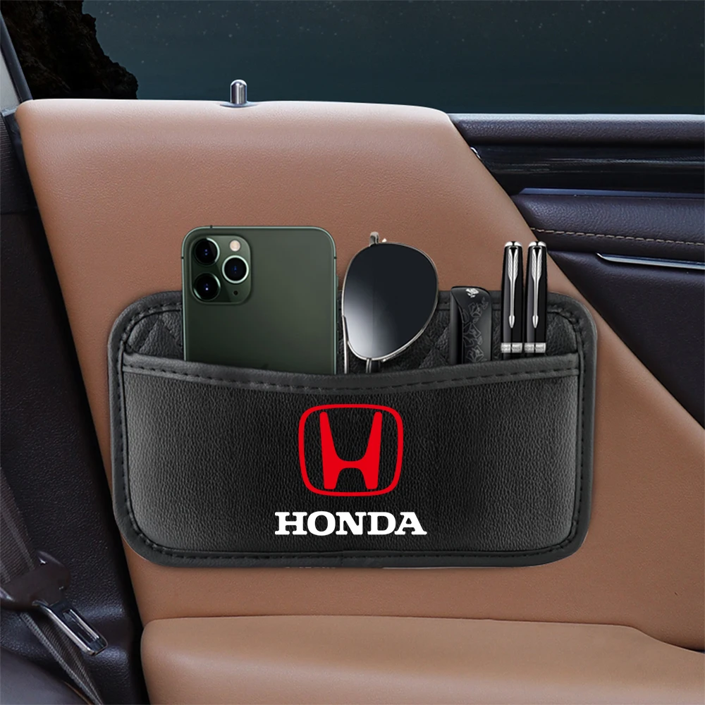 Car Accessories Side Door Seat Back Organizer Box Leather Storage Bags For Honda Mugen Power Accord Civic Vezel CRV Jazz City view 2