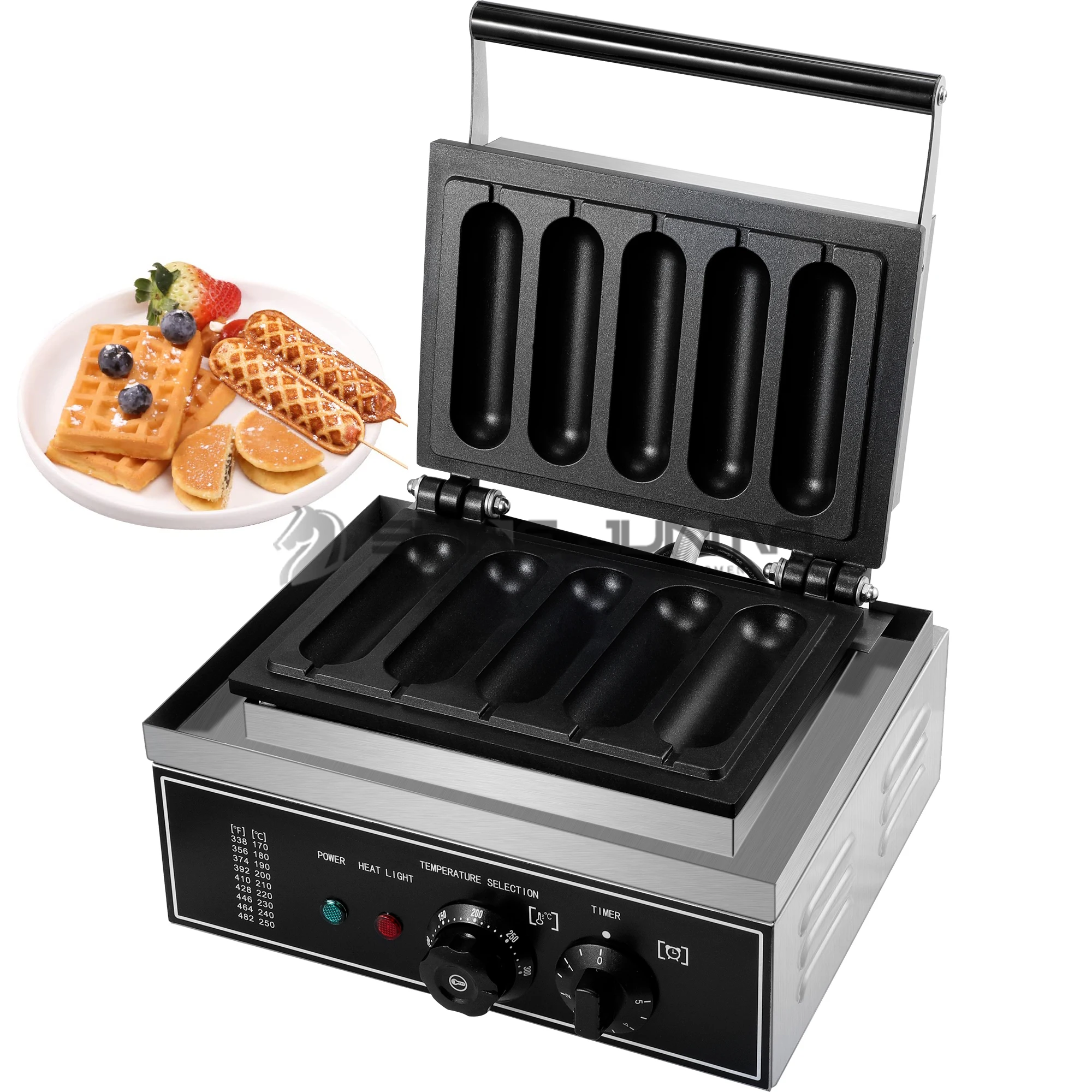 Stainless Steel 5Pcs Waffle Hot Dog  Machine Electric Waffle Stick  Commercial Waffle Sticks Machine