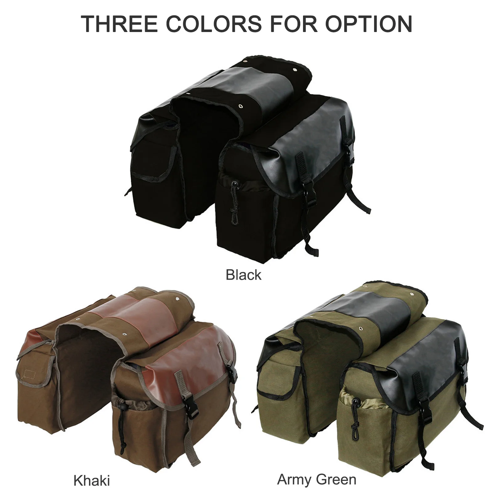 Motorbike Large Capacity Saddle Bag Motorcycle Riding Travel Canvas Waterproof Panniers Box Side Tools Bag Pouch for Motorbike