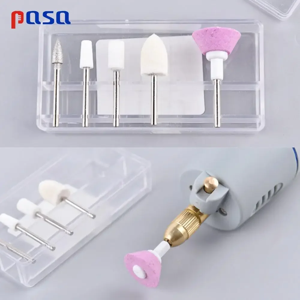 5 ピース 2.34 ミリメートルネイルドリルビットセット電気マニキュアペディキュアツールセラミック研磨ヘッド