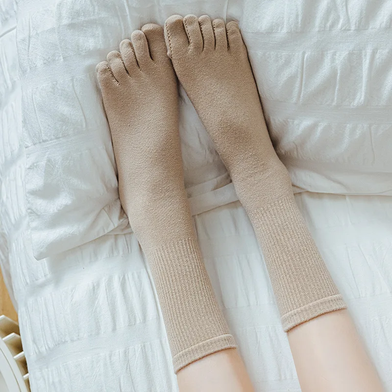 Five Finger Socks Solid Color Toe Sock Invisible Female Sock Soft Breathable Socks Japanese Solid Color Five Finger Sock