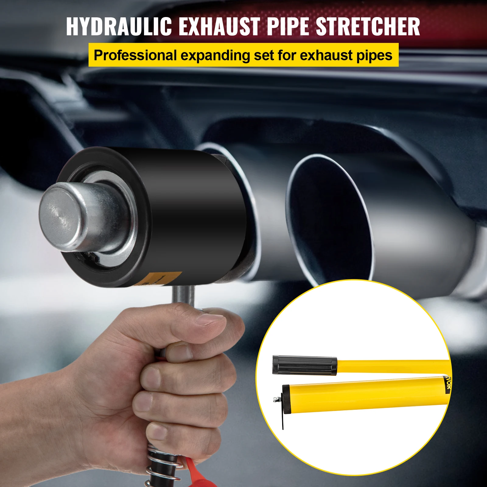 SucceBuy 10Ton Hydraulic Exhaust Pipe Expander Kit 1-5/8 to 4-1/4Inch Manual Automotive Muffler Pipe Stretcher Expanding Tool