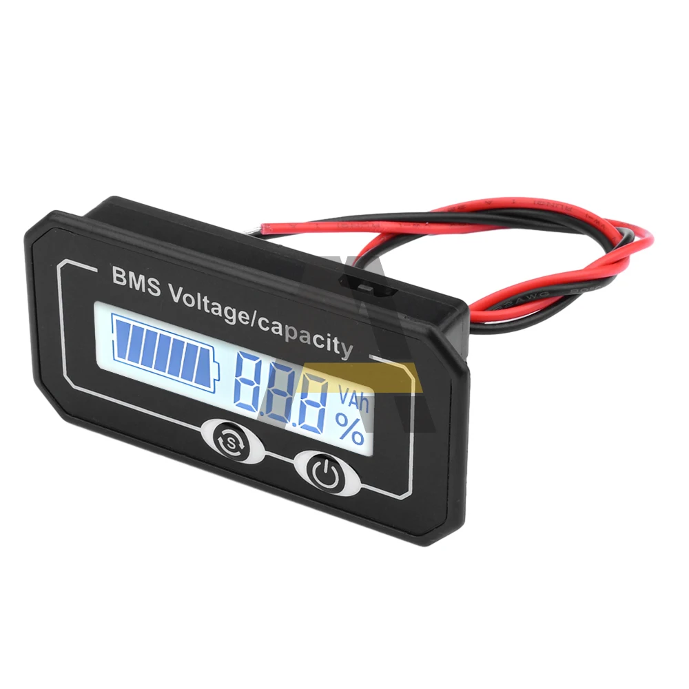 4S-24S Lithium Lead-acid Electric Power Consumption Indicator DC 8-99.9V LCD Digital Display Voltage And Power Detector 12-84V