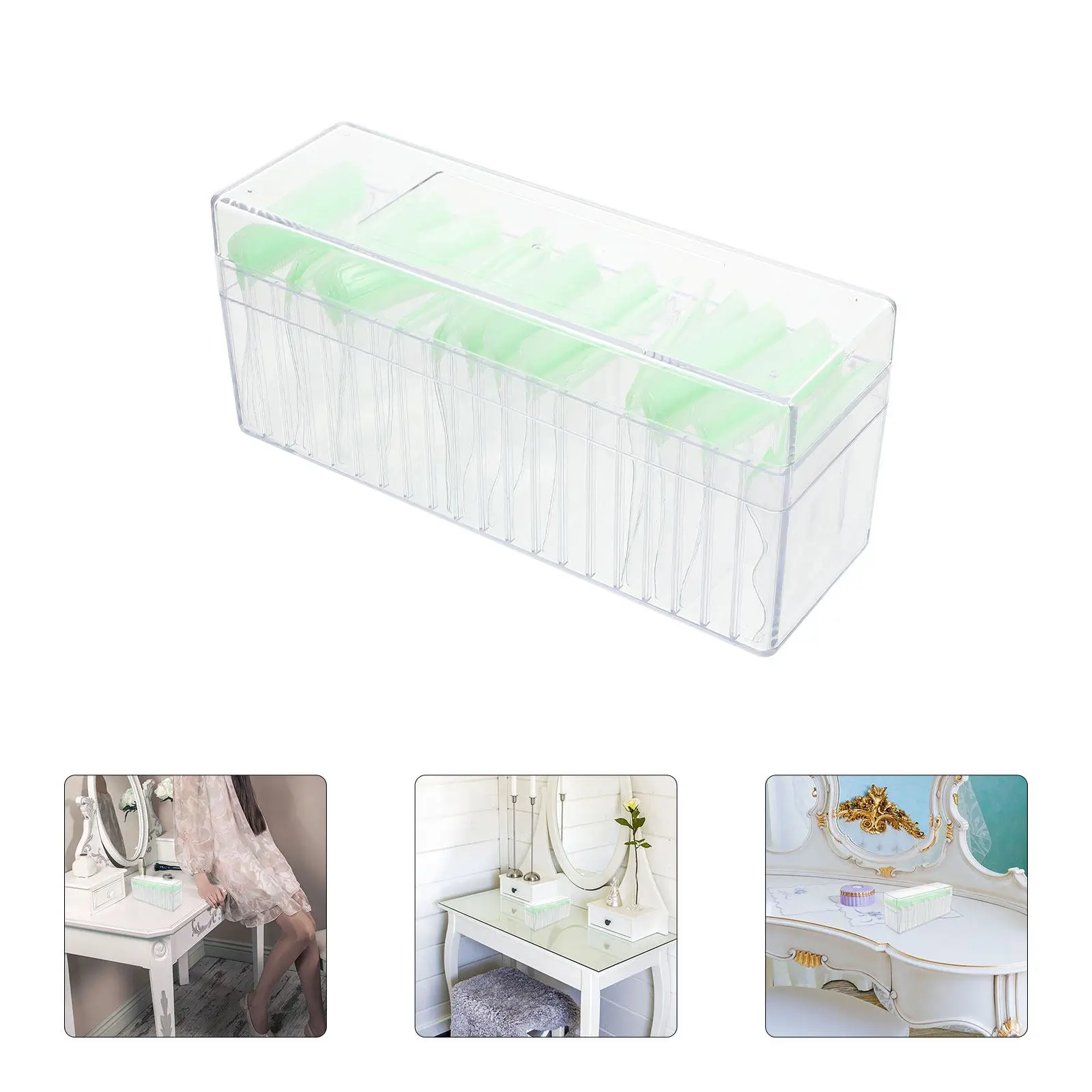 

1Set Clear Jewelry Storage Box Acrylic Organizer Anti-Tarnish PVC Bags Multiple Compartments Portable Travel Case for Earrings