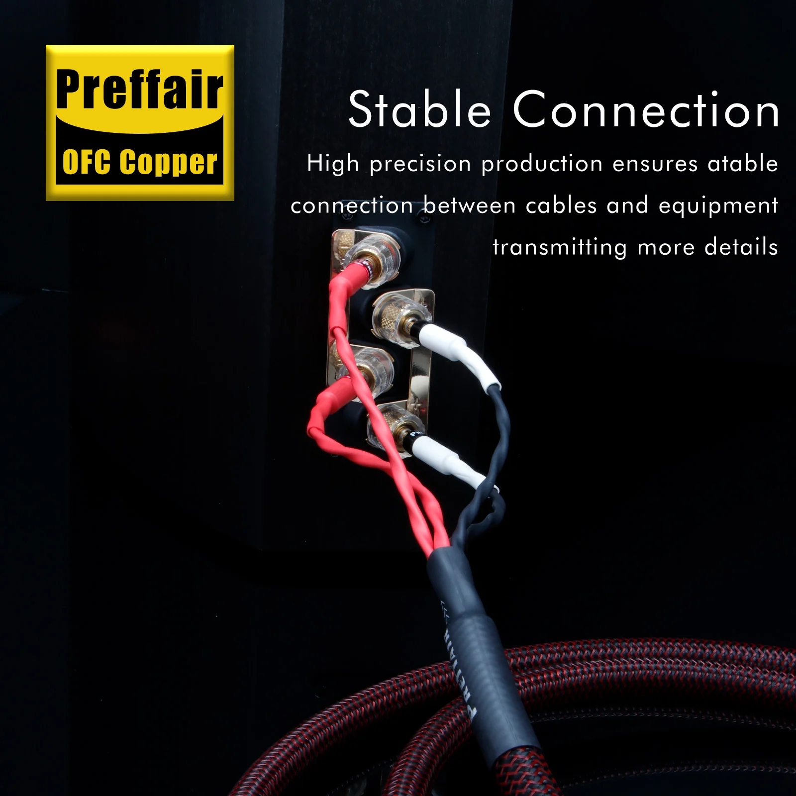 

Аудиофильский кабель Preffair HiFi 4N OFC из меди для акустических систем, с позолоченными разъемами типа «банан»