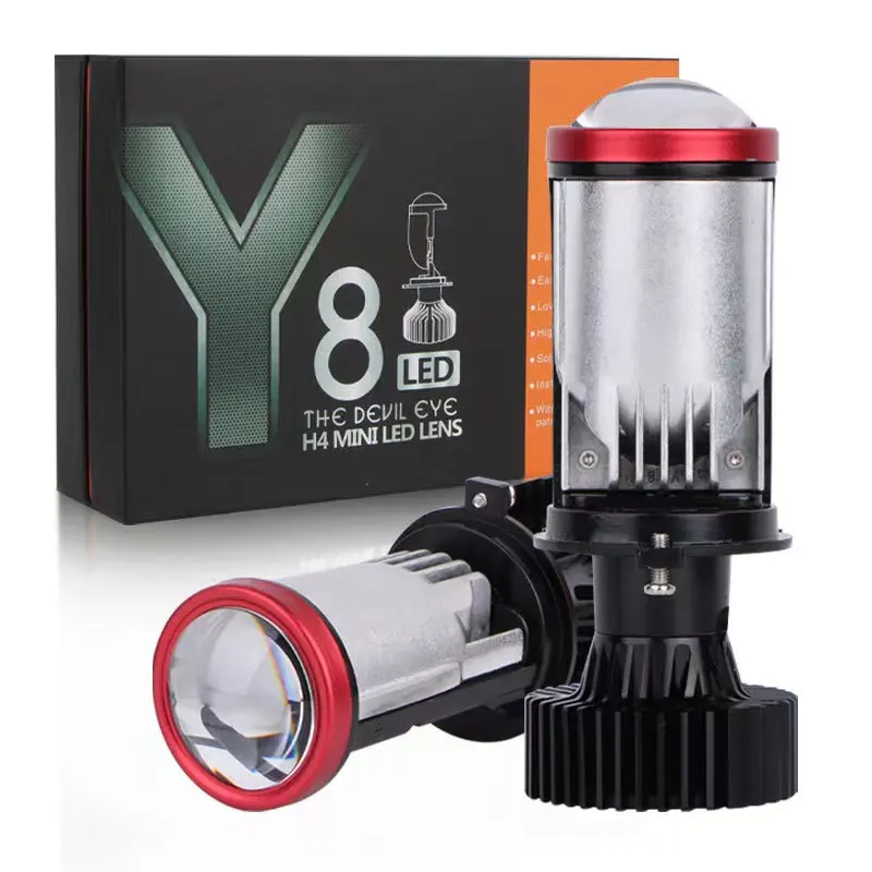 H4 LED Headlights new Y8 Mini Lens Projector Hi/Low Beam LHD RHD 12V Headlamp bulbs for car light 2pcs FRSH