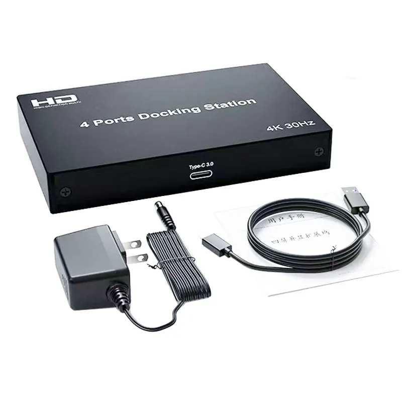 4-портовая док-станция Компьютер HDMI-совместимый расширитель экрана Разветвитель Сетевой передатчик 1 вход 4 выхода Разделенный дисплей 1X4