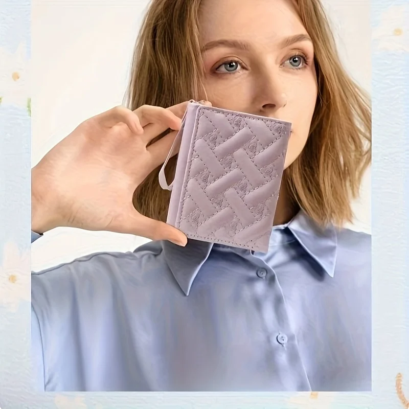 

Маленький кошелек с вышитым сердцем — портмоне из искусственной кожи в форме сердца с застежкой-молнией, модной вышивкой и слотом для карт