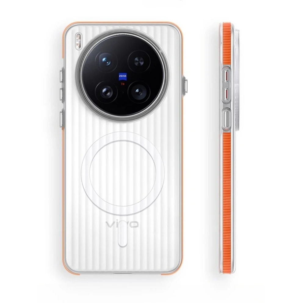 

Магнитный чехол для VIVO X300 Pro, матовый прозрачный чехол MagSafe в полоску для багажа, чехол для телефона VIVO X300 Pro Hard Shell