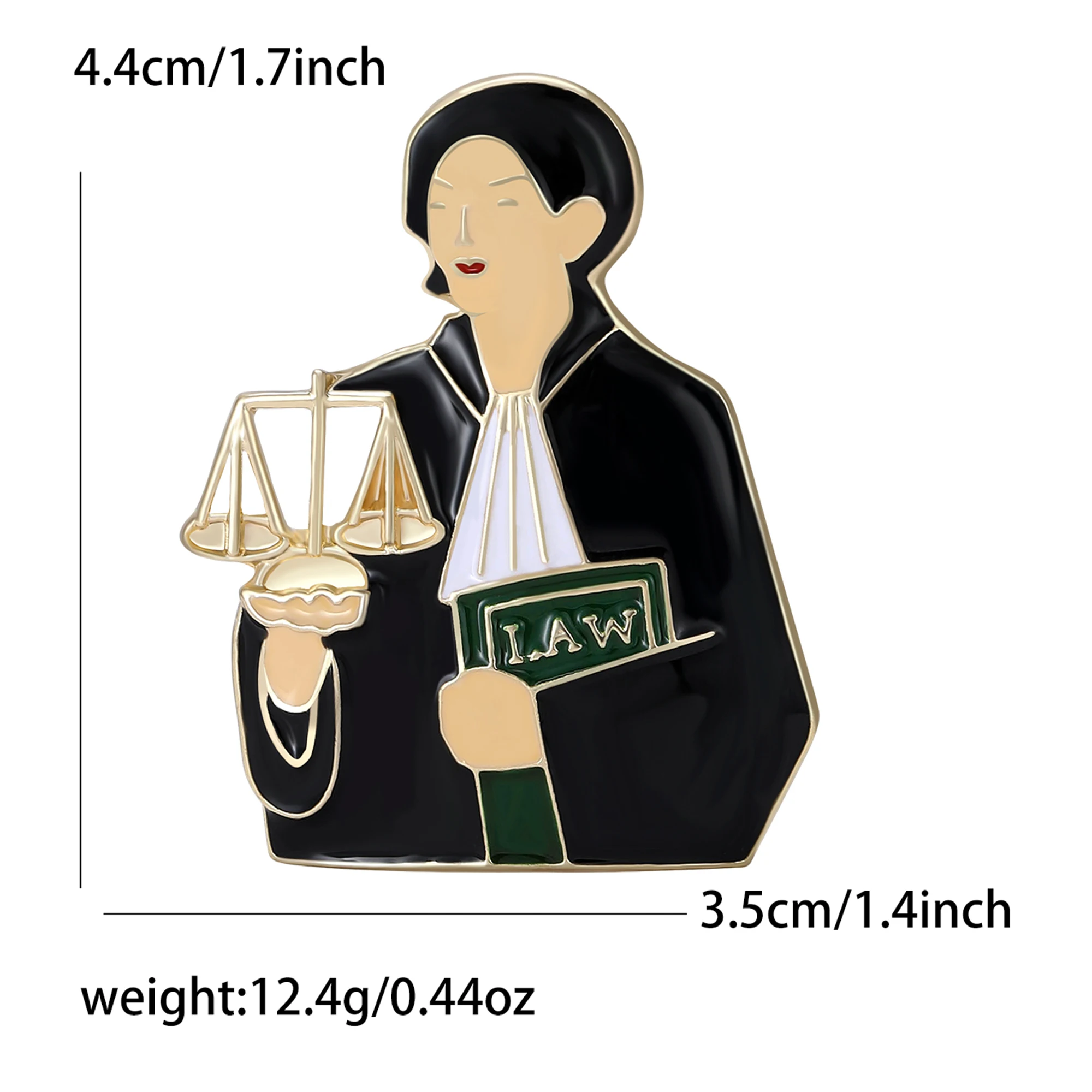 Beaut&Berry Creative Enamel Cartoon Lawyer Brooches for Women Unisex Character Pins Casual Party Accessories New Gifts Friends