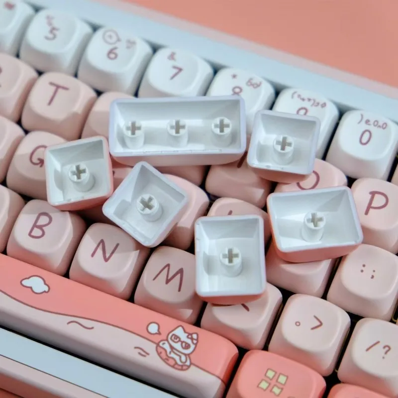 Sanrio Kawaii hello kitty Cinnamoroll Keycaps PBT Mechanical Keyboard Key Caps MOA Highly Cute Keyboard Accessories