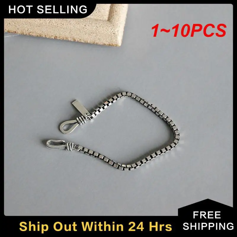 1~10PCS Silver Bead Bracelet Retro And Old Charming Thick Box Chain Ladies Bracelet Silver Bracelet Strong And Not Easy To Break