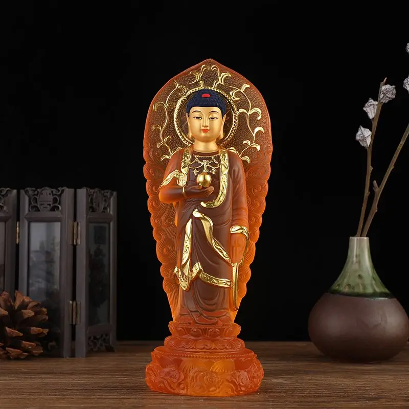 Medicine Buddha Water Glazed Rudraksha Gold Foil Crafts Ornament Offering Buddha Statue
