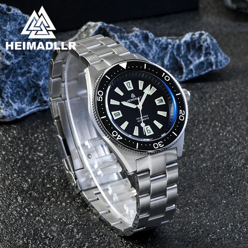 HEIMDALLR Vintage Men Dive Watch NH35A Automatic Movement Sapphire Glass Ceramic Bezel C3 Luminous 30Bar Waterproof Mens Watches