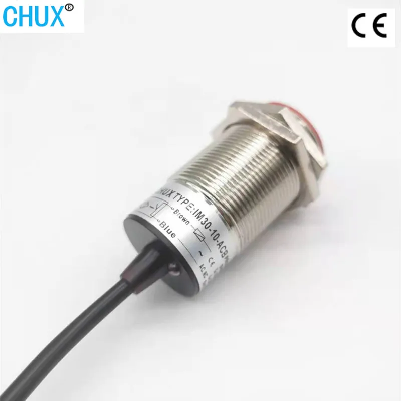 CHUX 30mm Inductive Proximity Switch Ac 220v No Nc Metal Case Flush Shiled Type 10mm Detection Sensor