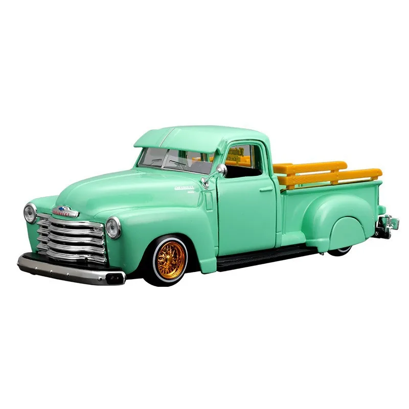 Meichi Picture 1950 1:24 Pickup Truck Model Metal Car Model Ornaments Collection Toys Decorative Ornaments Boys Toys