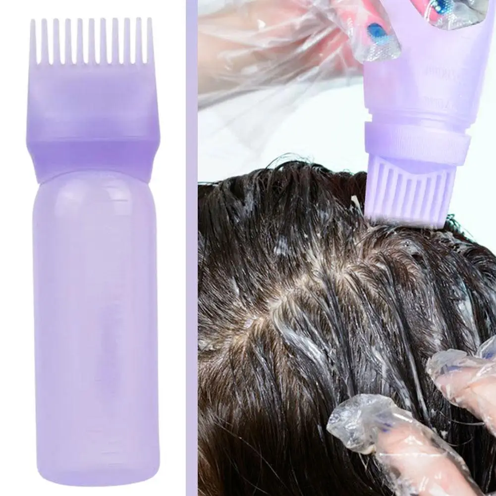 120ml Hair Dye Refillable Bottle Applicator Comb Multicolor Oil Plastic Hairdressing Salon Coloring Hair Tool Styling Dispe