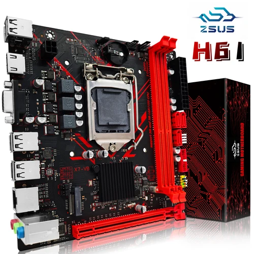 Placa base ZSUS H61 LGA 1155 placas base de escritorio compatible con RAM DDR3 con interfaz NVME M.2 USB2.0 SATA2.0