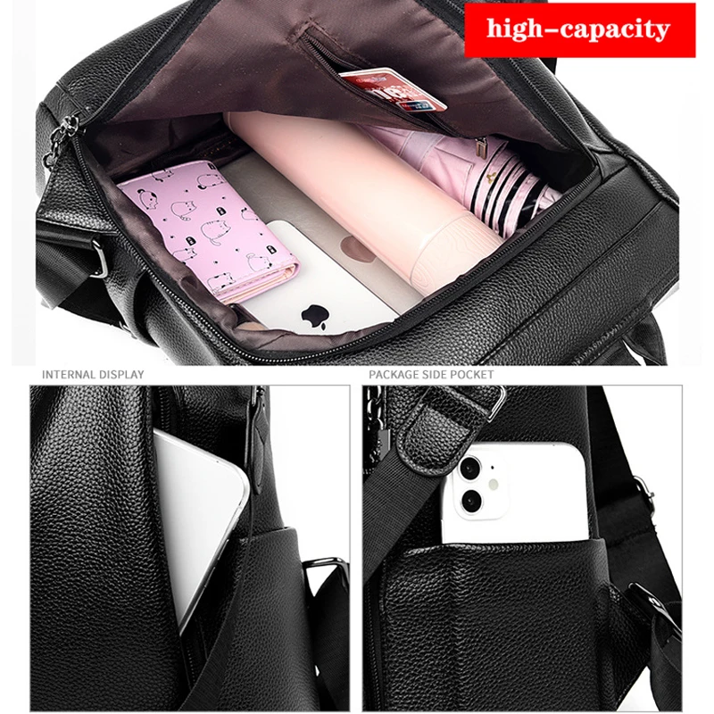 Fashion Women Backpack Purse Soft Leather Backpacks Women Shoulder Bags Large Backpack for Teenage Girl Travel Bag Girls Bagpack