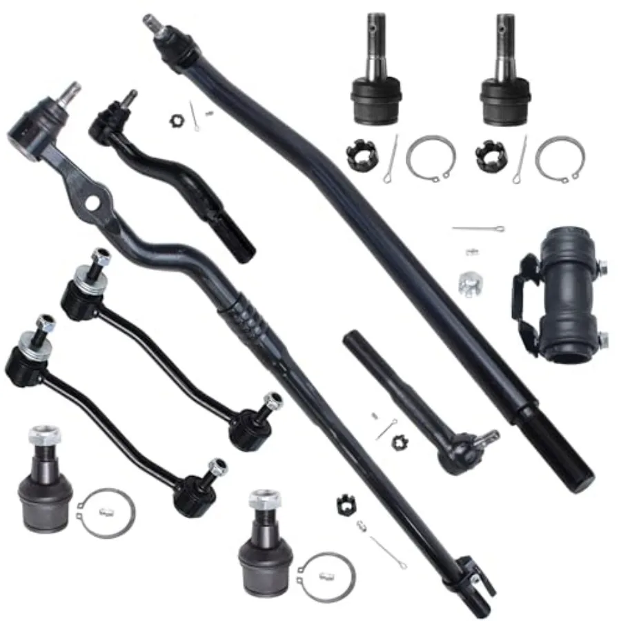 

4WD Front 11pc Suspension Kit for 1999 Ford F250 F350 Super Duty with 4 Tie Rods 2 Sway Bars 4 Ball Joints 1 Adjusting Sleeve f