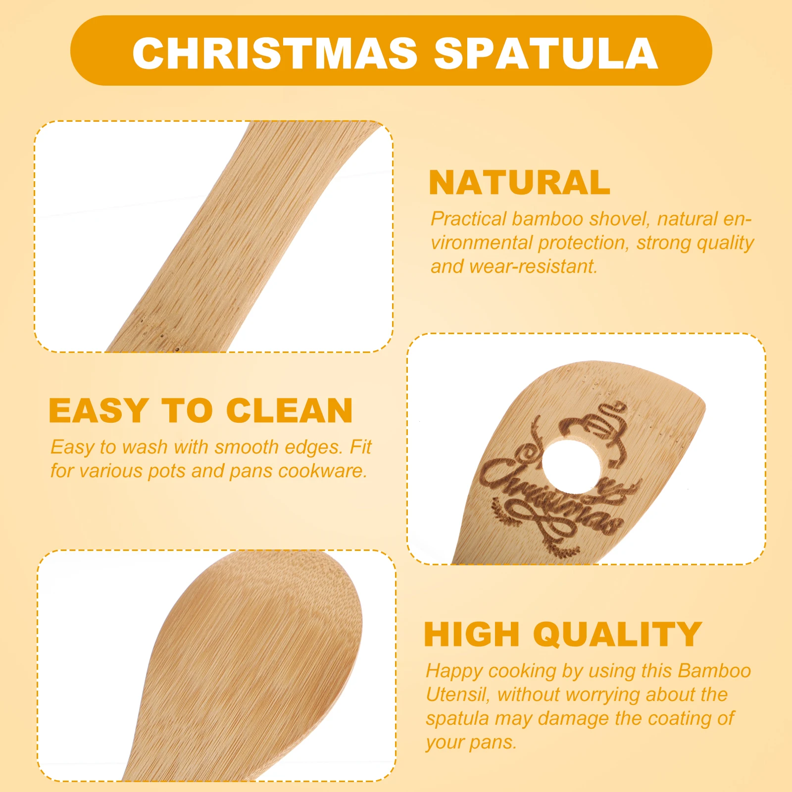 

5 Pcs Bamboo Spatula Party Kitchenware Halloween Christmas Shovel Cooking Supplies