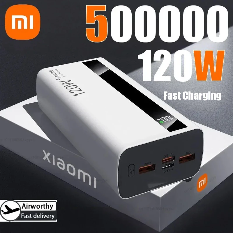 

Xiaomi 120W 50000mAh High Capacity Power Bank Super Fast Charging Power Bank Portable Battery Charger For iPhone Samsung Huawei